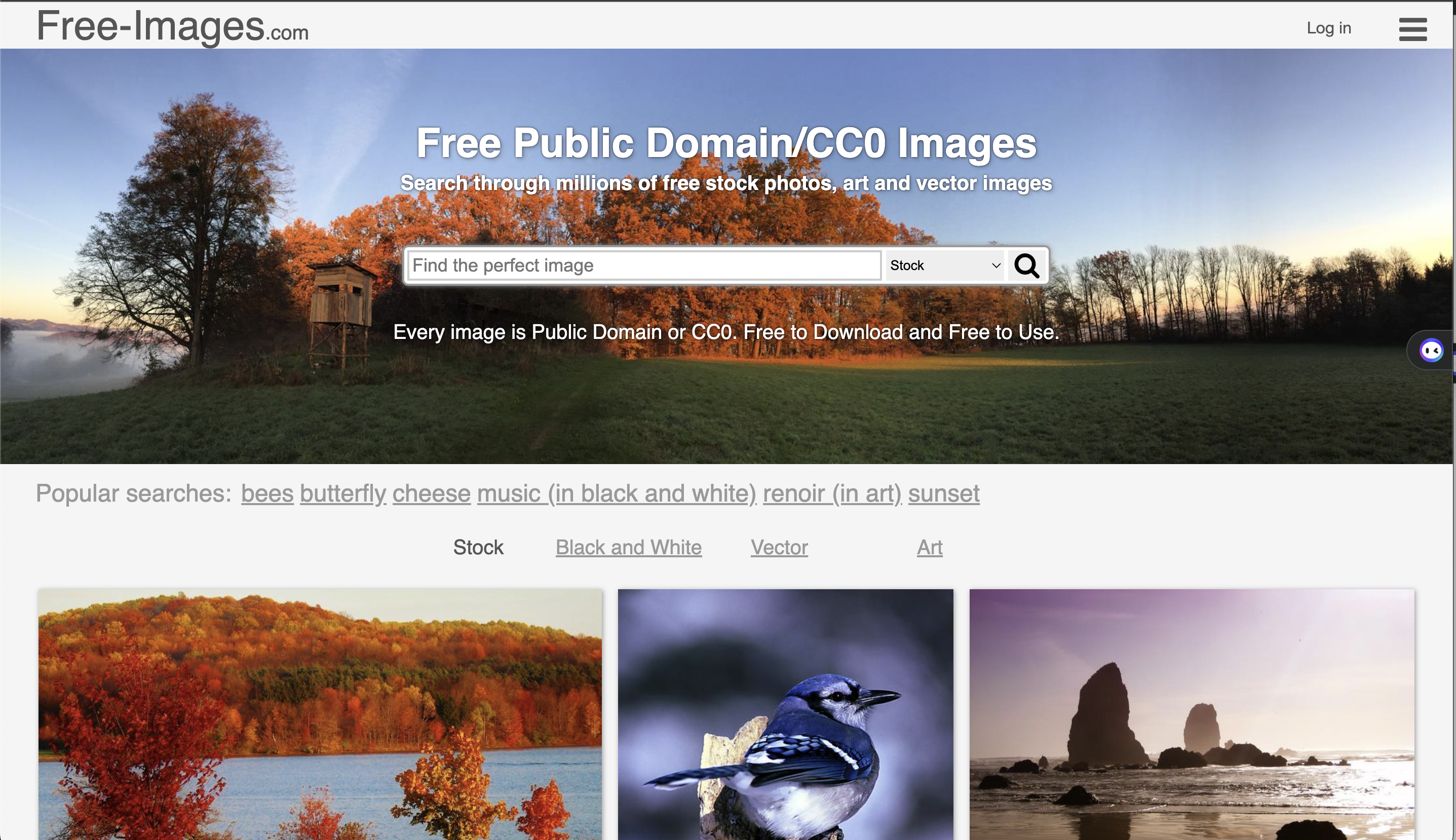 Screenshot of Free-images site